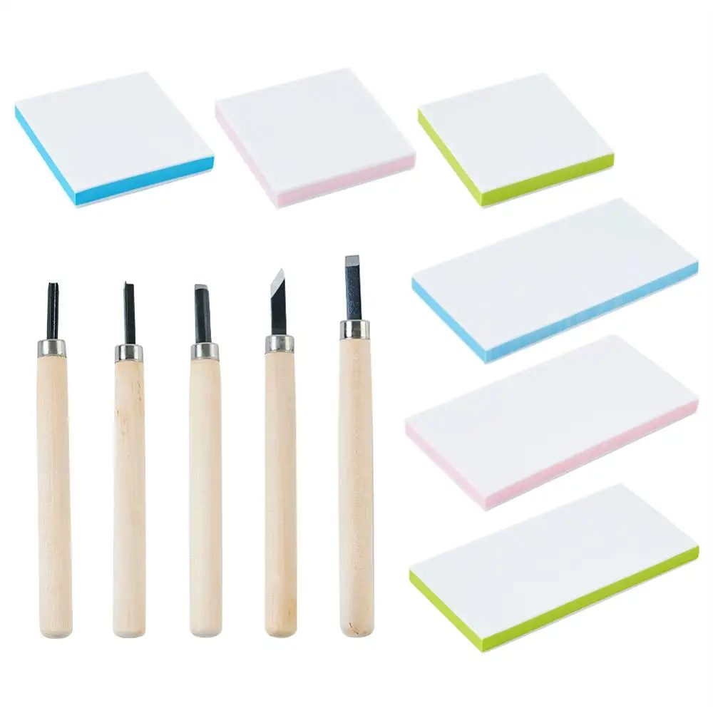 DIY Scrapbook Square Rubber Stamp Carving Blocks, Professional Candy Color Engraving Rubber Brick and Pine Wood Carving Tools,
DIY Scrapbook Square Rubber Stamp Carving Blocks, Professional Candy Color Engraving Rubber Brick and Pine Wood Carving Tools,