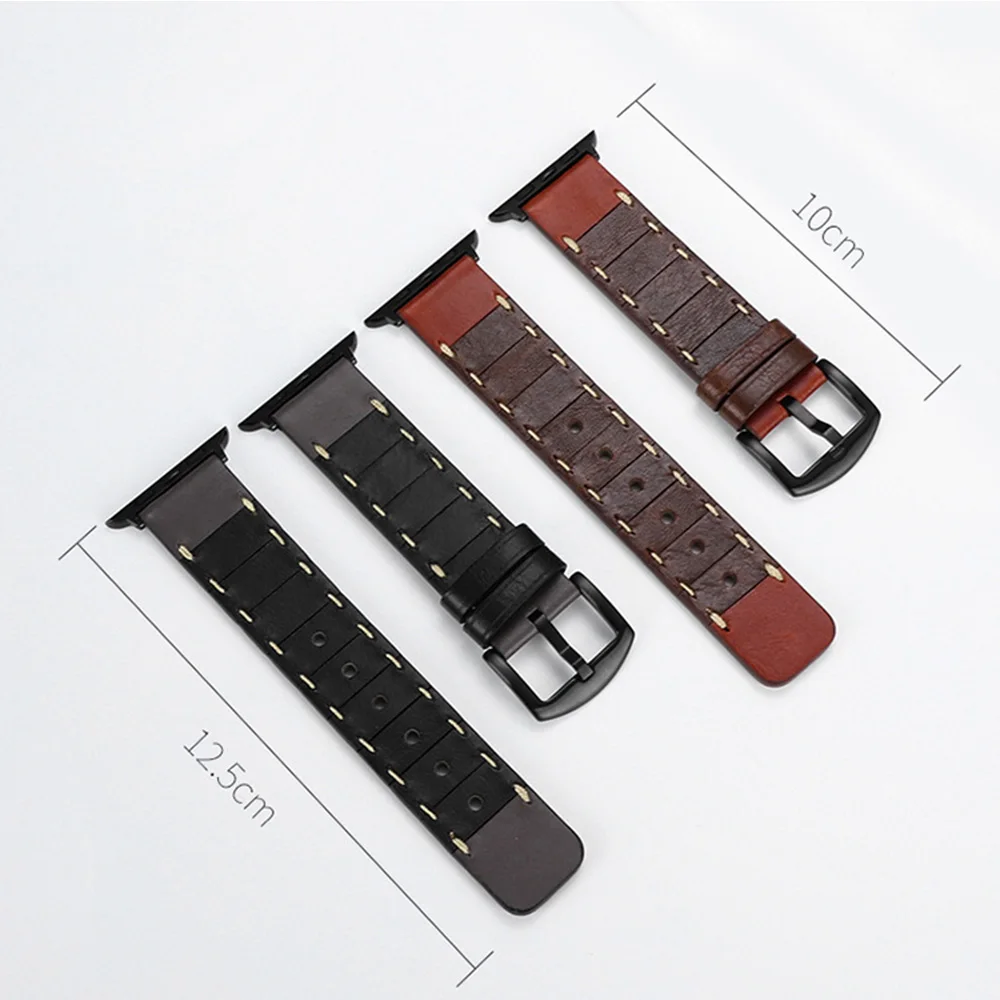 Crazy horse кожаный ремешок для наручных часов Apple Watch Series 4/3/2/1 40 мм 44 Напульсники iwatch 38