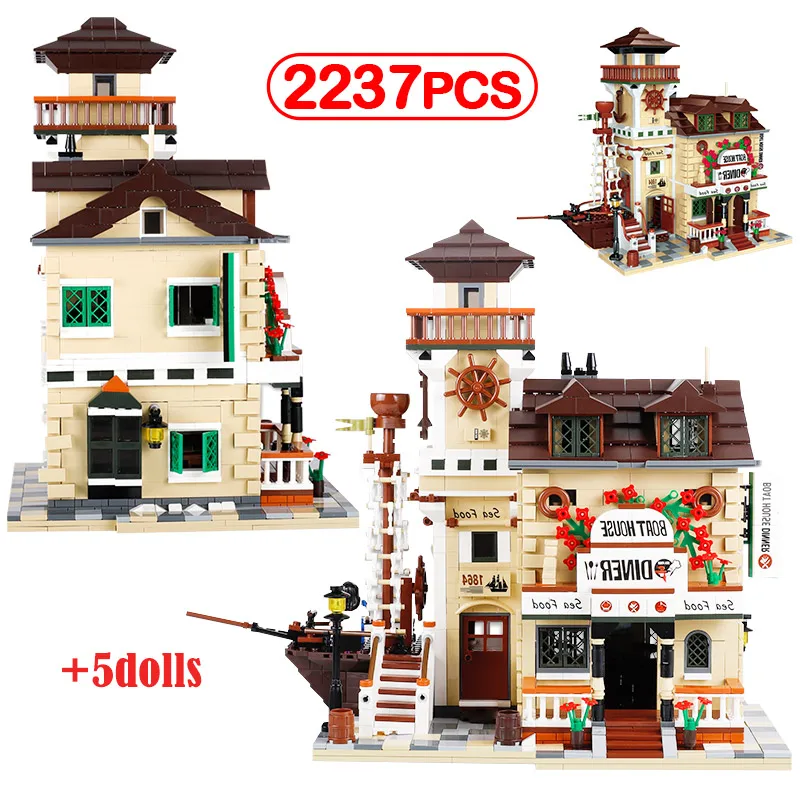 2237pcs City Fisherman Houseboat Restaurant Architecture Building Blocks Friends Observation Tower Bricks Toy for Kids Gifts
2237pcs City Fisherman Houseboat Restaurant Architecture Building Blocks Friends Observation Tower Bricks Toy for Kids Gifts