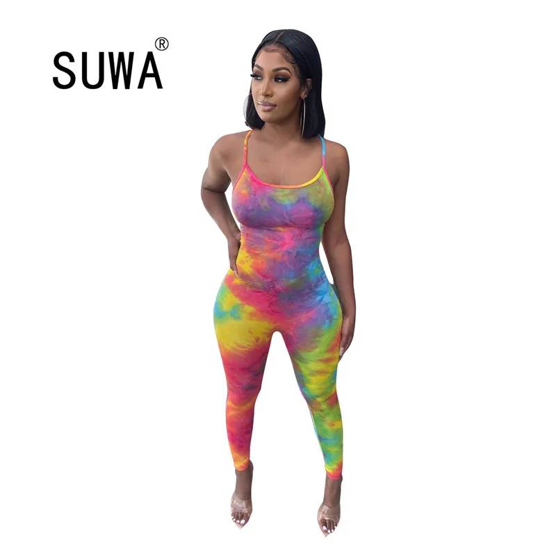 2020 women fashion Tie-dyed U neck sling sheath jumpsuits sexy tight club party lady fashion bodysuits high street overalls
2020 women fashion Tie-dyed U neck sling sheath jumpsuits sexy tight club party lady fashion bodysuits high street overalls