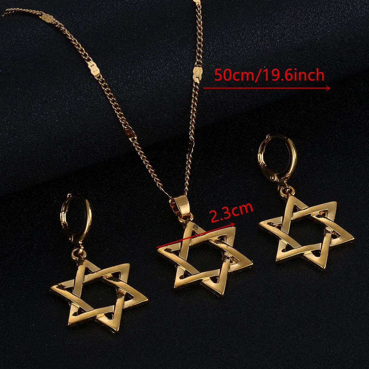 Ожерелье с подвеской в виде звезды Израиля гексаграммы гексагонального Давида