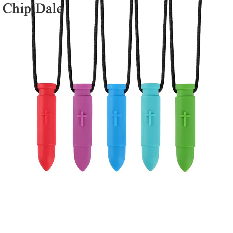 Chip Dale Baby Silicone Teethers Bullet Shape Necklace Pandent for Autism ADHD Kids Teething Chewable Sensory Toy Gift
Chip Dale Baby Silicone Teethers Bullet Shape Necklace Pandent for Autism ADHD Kids Teething Chewable Sensory Toy Gift