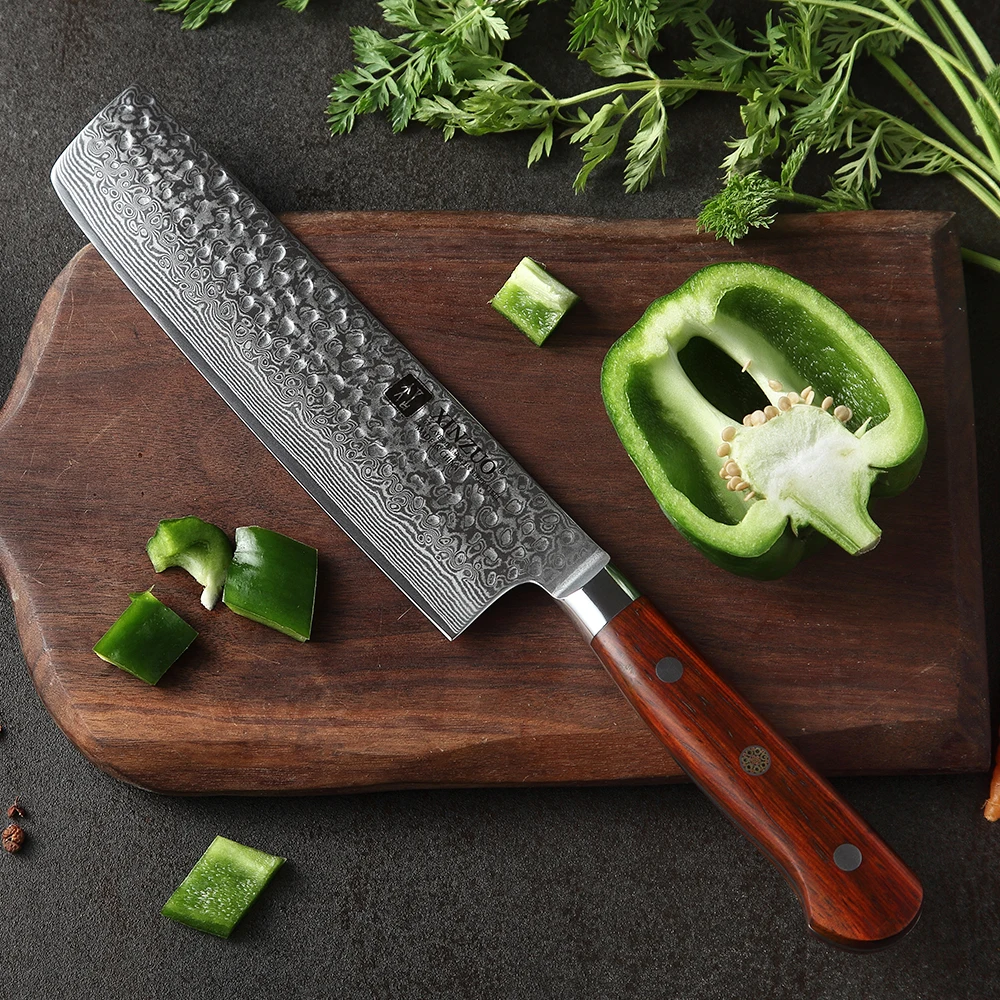 

XINZUO 7 Inch Cleaver Meat Slicing Knife Stainless Steel 67 Layers Damascus Chinese Chef Kitchen Chopping Knives Rosewood Handle