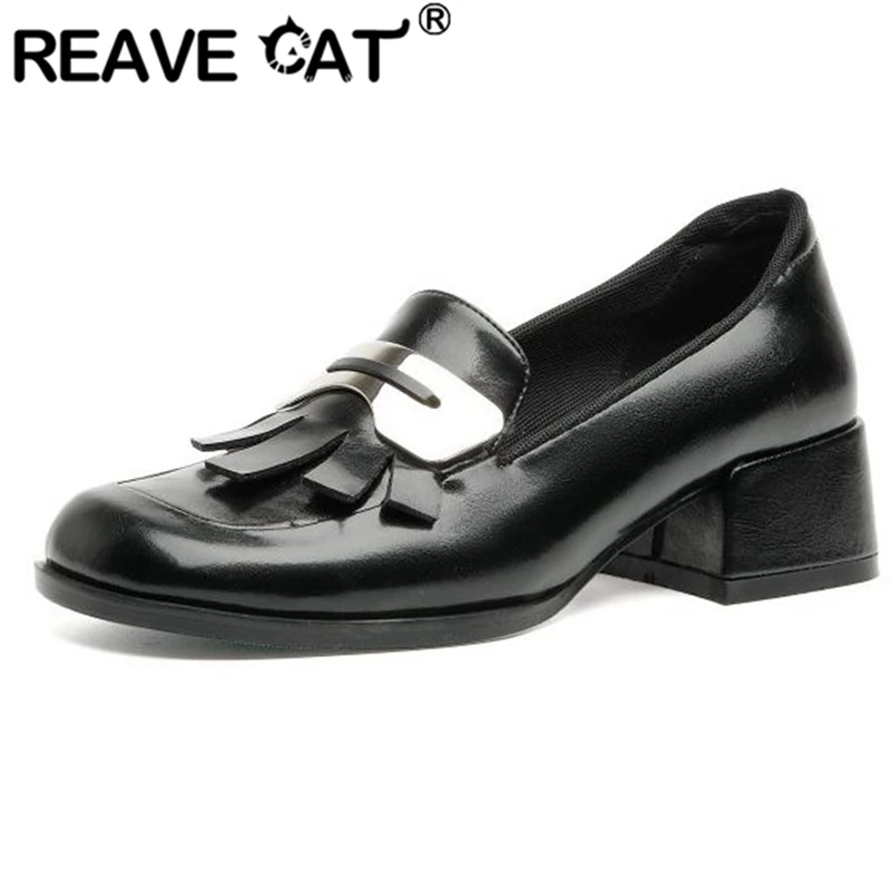 REAVE CAT 2022 New Style Woman Pumps Round Toe Block Heels Slip-on Tassel Size 34-39 Solid Black Red Spring Autumn Casual S2784
REAVE CAT 2022 New Style Woman Pumps Round Toe Block Heels Slip-on Tassel Size 34-39 Solid Black Red Spring Autumn Casual S2784