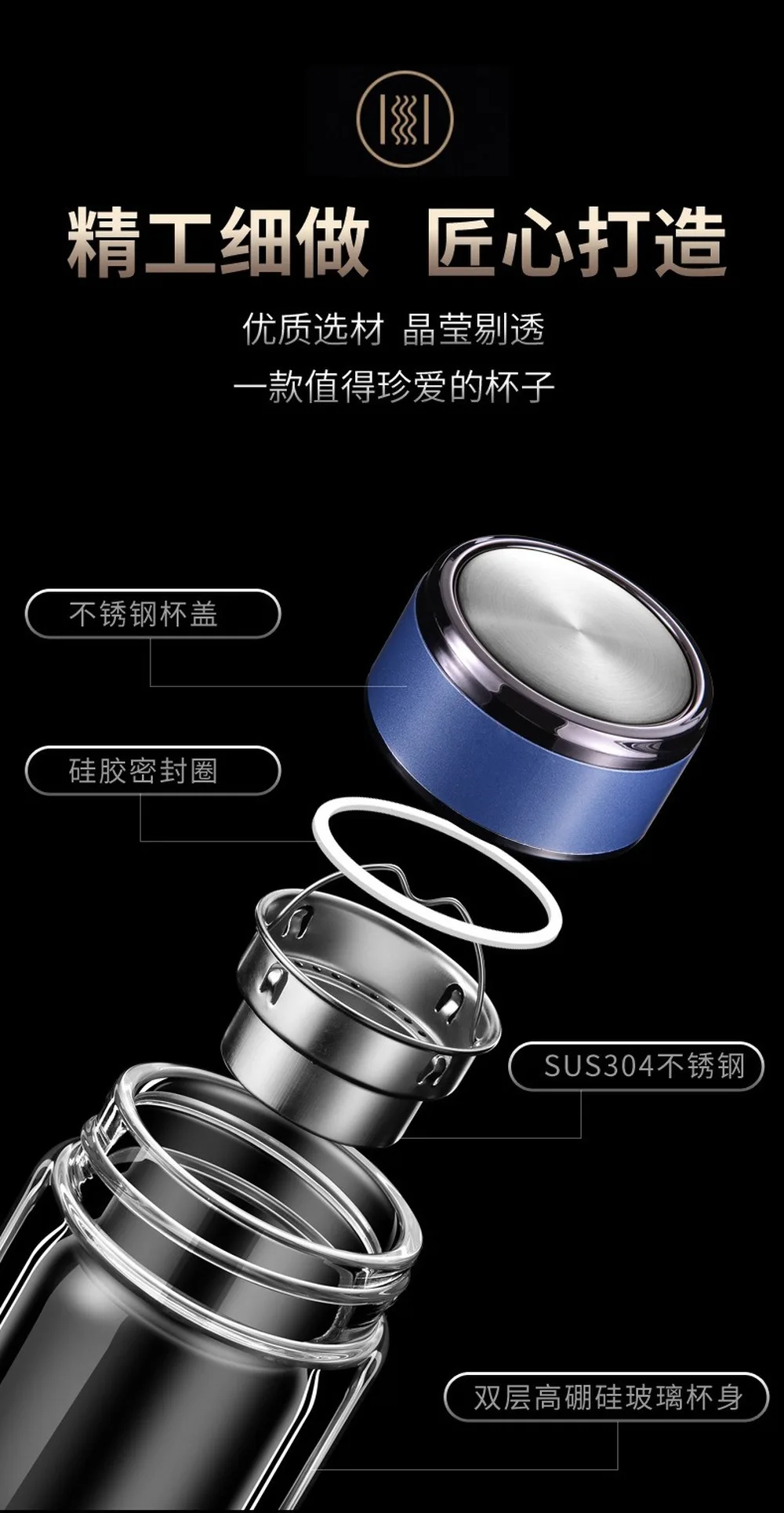 New Double-layer Glass High Borosilicate Explosion-proof Water Cup Portable Gift Tea Cup Tea Water Separation Cup
New Double-layer Glass High Borosilicate Explosion-proof Water Cup Portable Gift Tea Cup Tea Water Separation Cup