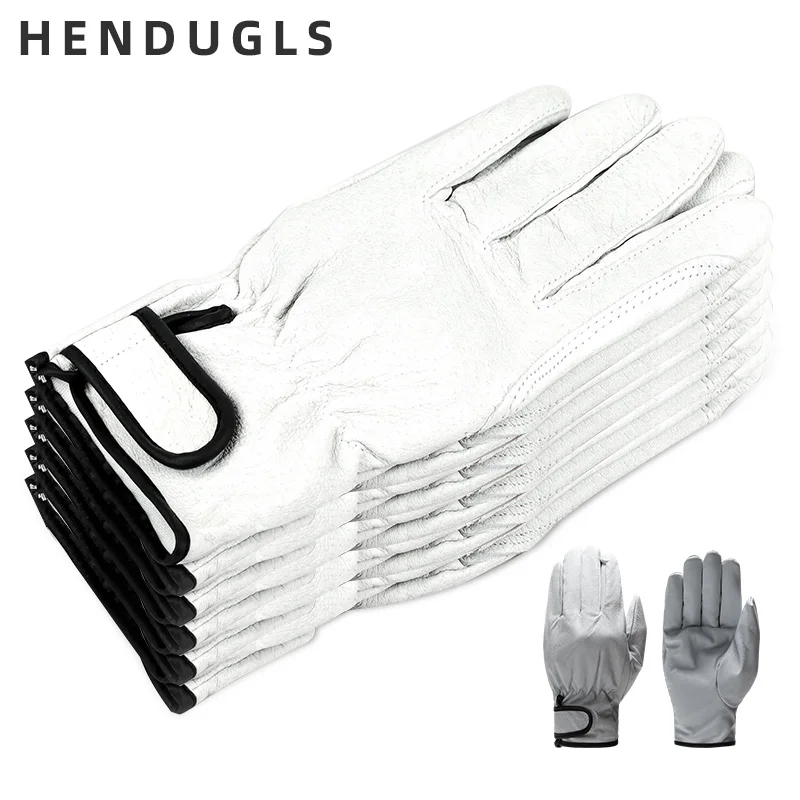Кожаные рабочие перчатки HENDUGLS Мужские дышащие защитные для ремонта зданий