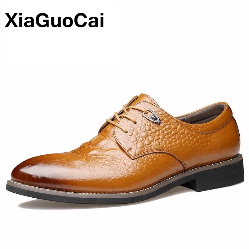 Роскошные Британские оксфорды для мужчин; Сезон весна-осень; Деловая Мужская обувь из крокодиловой кожи; Мужская модельная обувь; Прямая поставка 2020 года
