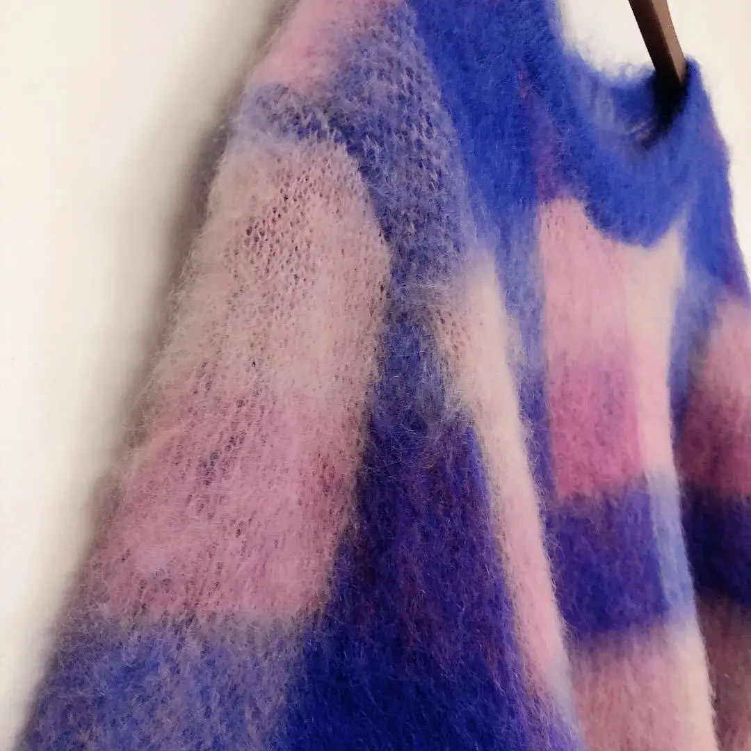 Women Plaid Knitted Sweater Lady O-neck Jumper Sweaters Fashion Female Knitwear Pullover Top 2021 New 
Women Plaid Knitted Sweater Lady O-neck Jumper Sweaters Fashion Female Knitwear Pullover Top 2021 New