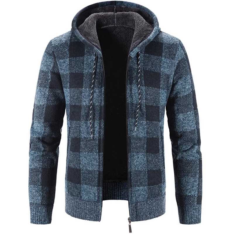 Men's Sweater Coat 2021 Autumn Winter Thick Warm Hooded Plaid Wool Cardigans Sweater Jumpers Zipper Fleece Coat Men Clothing
Men's Sweater Coat 2021 Autumn Winter Thick Warm Hooded Plaid Wool Cardigans Sweater Jumpers Zipper Fleece Coat Men Clothing
