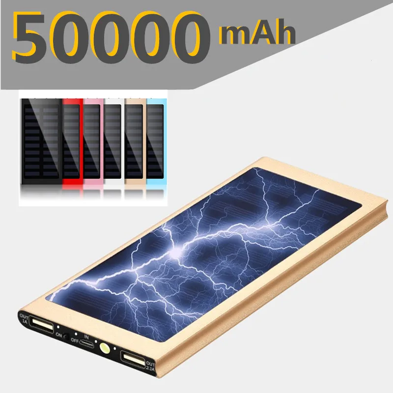 Solar 50000mAh Power Bank External Battery LED Power Bank Portable Mobile phone Solar Charger For iPhone 12Pro Xiaomi Huawei
Solar 50000mAh Power Bank External Battery LED Power Bank Portable Mobile phone Solar Charger For iPhone 12Pro Xiaomi Huawei