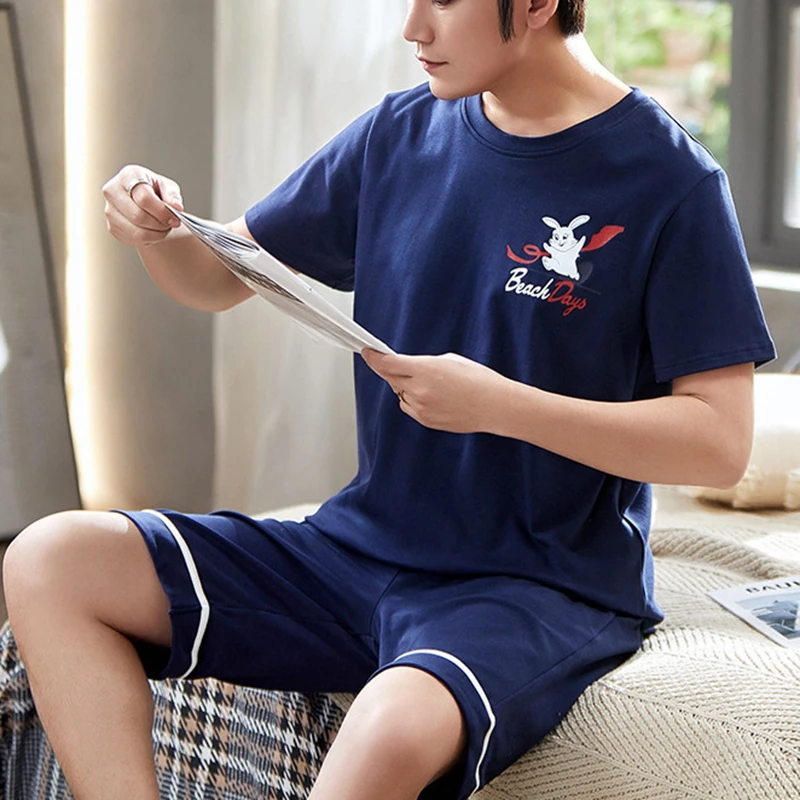 Men Summer Cotton Short-sleeved Shorts Pajamas Set Thin Section Home Suit Multi Styles L-3XL Plus Sizes Mens Sleepwear Pajamas
Men Summer Cotton Short-sleeved Shorts Pajamas Set Thin Section Home Suit Multi Styles L-3XL Plus Sizes Mens Sleepwear Pajamas