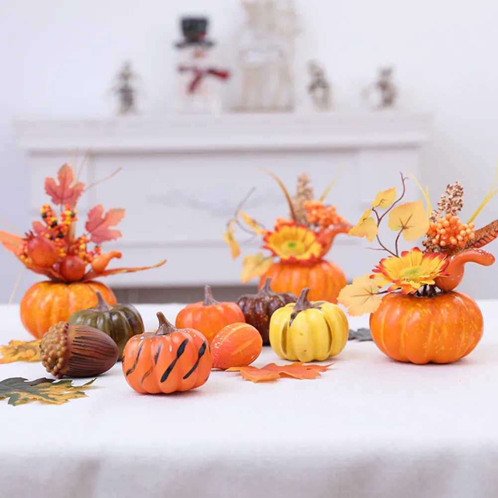 1pc Simulation Pumpkin Ornaments Artificial Leaves Pumpkin Photography Flower Autumn Decoration Props Home Halloween Party Decor
1pc Simulation Pumpkin Ornaments Artificial Leaves Pumpkin Photography Flower Autumn Decoration Props Home Halloween Party Decor
