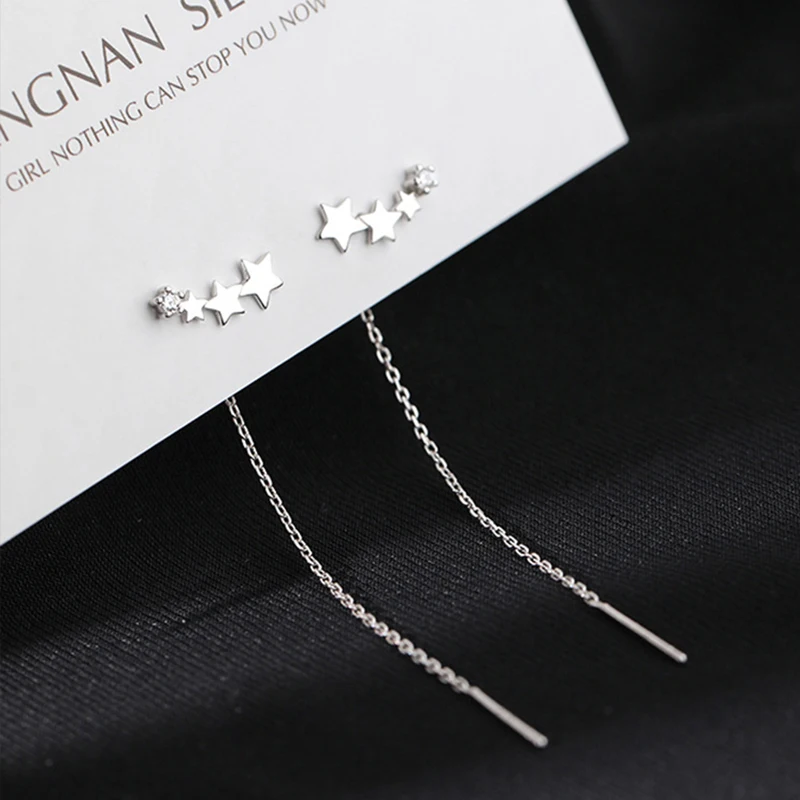 VENTFILLE Silver Gold Color Ear Line Earring Temperament Long Style 3 Stars Crystal Fashion Exquisite Jewelry Dropshipping
VENTFILLE Silver Gold Color Ear Line Earring Temperament Long Style 3 Stars Crystal Fashion Exquisite Jewelry Dropshipping