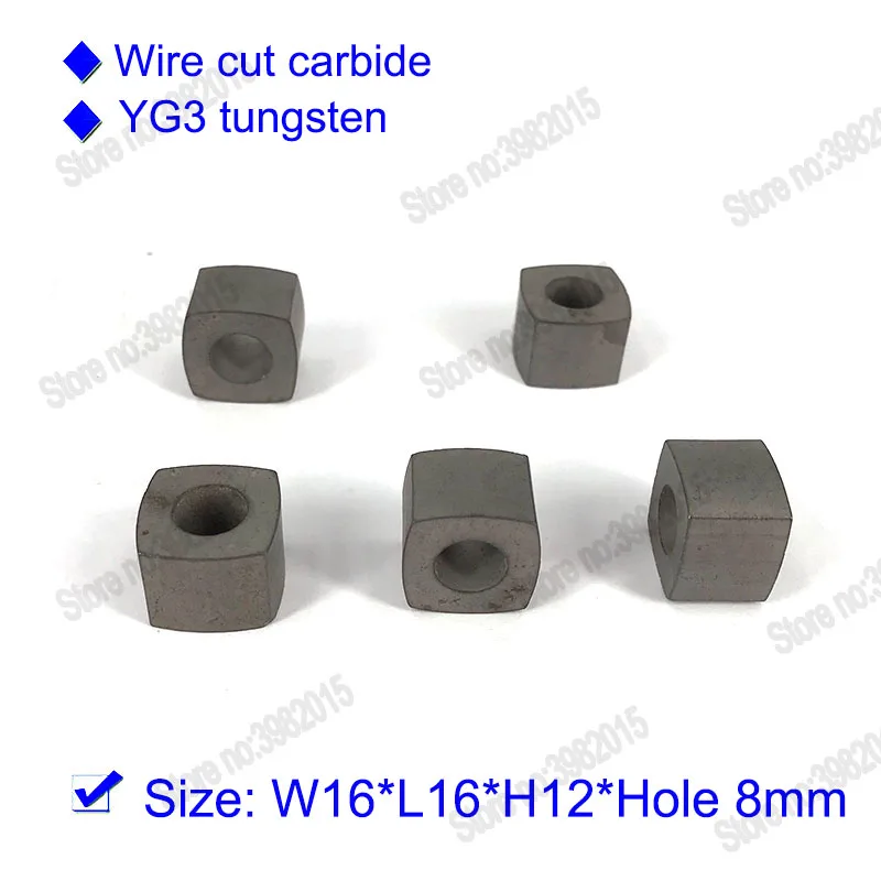 WEDM карбид вольфрама питания контактный проводящий блок W16 * L16 H12 Hole8mm для EDM резки