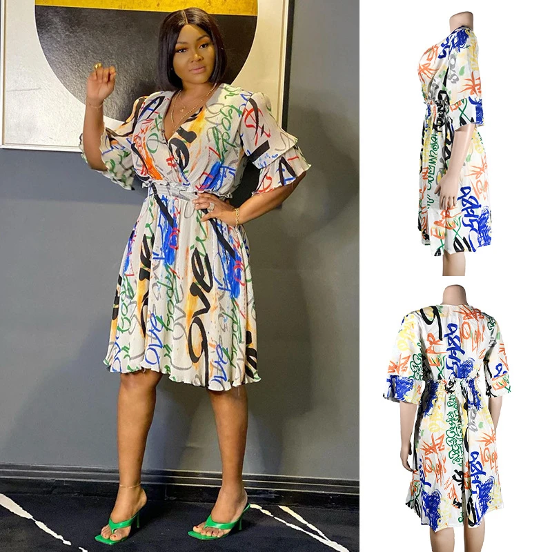 Women V Neck Midi Dress Sexy Fashion White Floral Print Boubou Dubai African Dresses Vacation Tunic Beachwear Party Vestidos
Women V Neck Midi Dress Sexy Fashion White Floral Print Boubou Dubai African Dresses Vacation Tunic Beachwear Party Vestidos