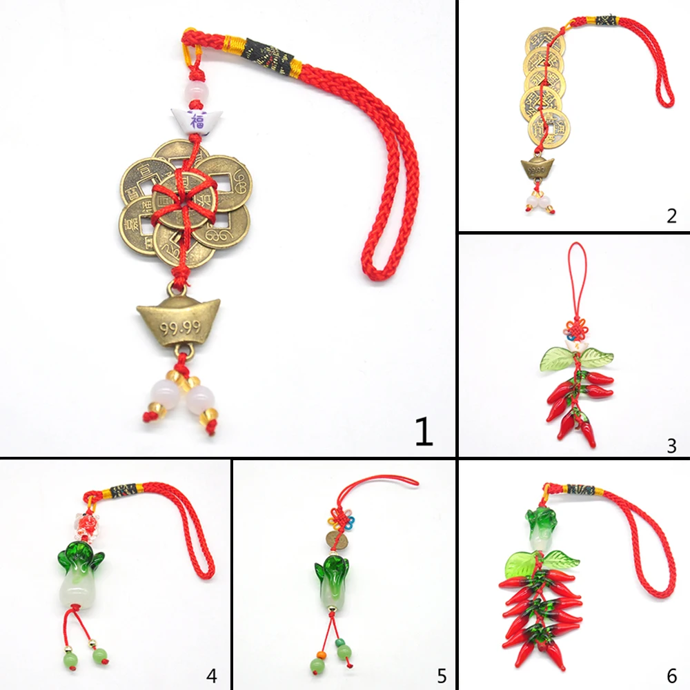 Mascot Wealth Lucky Fengshui Decoration Brass Coin Chili Cabbage Chinese Knot for Car Hanging Charm Ornaments Spiritual Supplies
Mascot Wealth Lucky Fengshui Decoration Brass Coin Chili Cabbage Chinese Knot for Car Hanging Charm Ornaments Spiritual Supplies