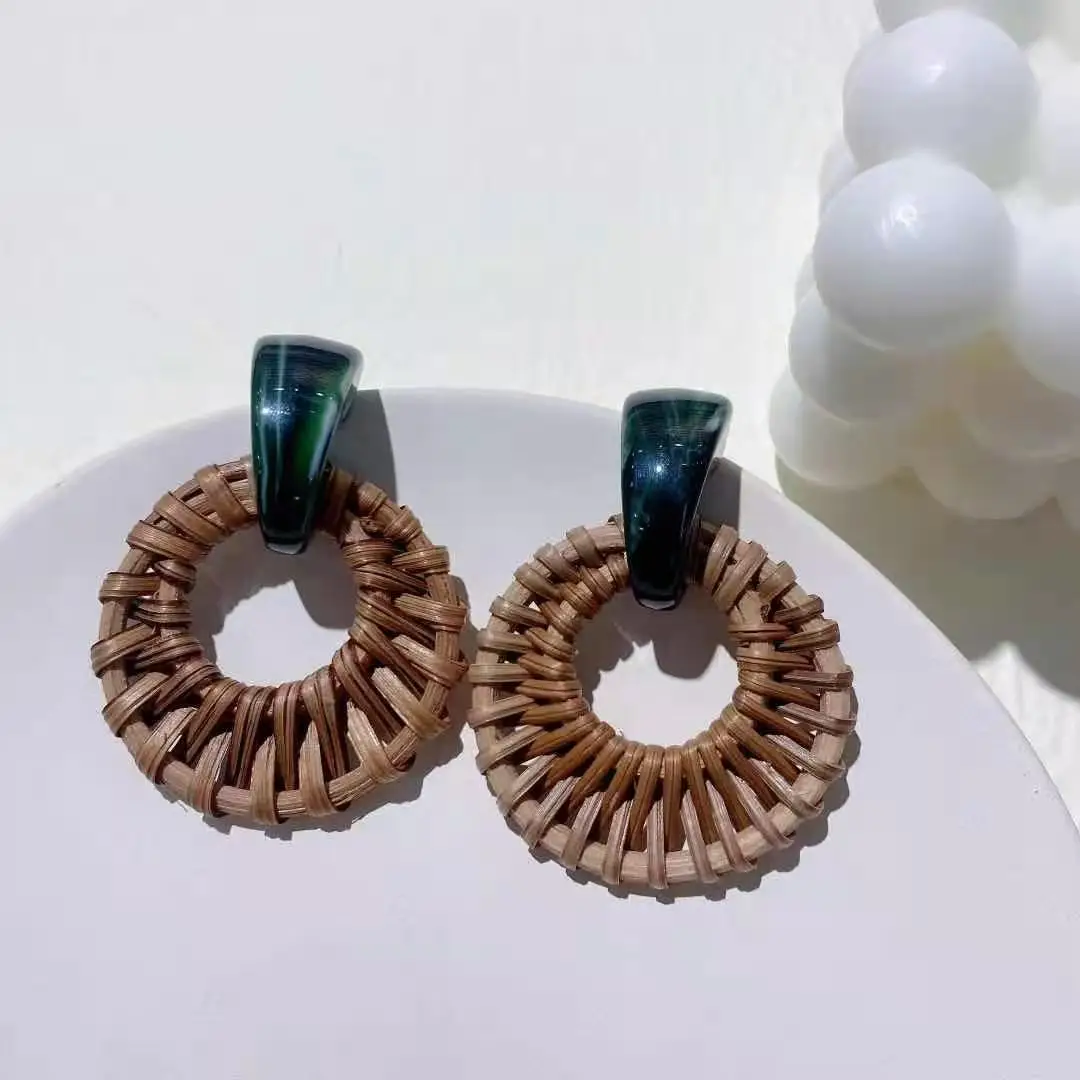 Acrylic Rattan Handmade Straw Statement Bohemian Lightweight Drop Dangle Geometric Woven Wicker Earring For Women Girls
Acrylic Rattan Handmade Straw Statement Bohemian Lightweight Drop Dangle Geometric Woven Wicker Earring For Women Girls