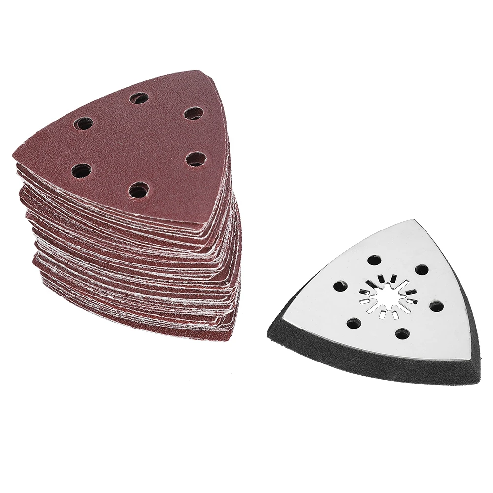 61pcs 90mm 6 Holes Triangle Sanding Pad Sand Paper Oscillating Polish Multi Tools
61pcs 90mm 6 Holes Triangle Sanding Pad Sand Paper Oscillating Polish Multi Tools