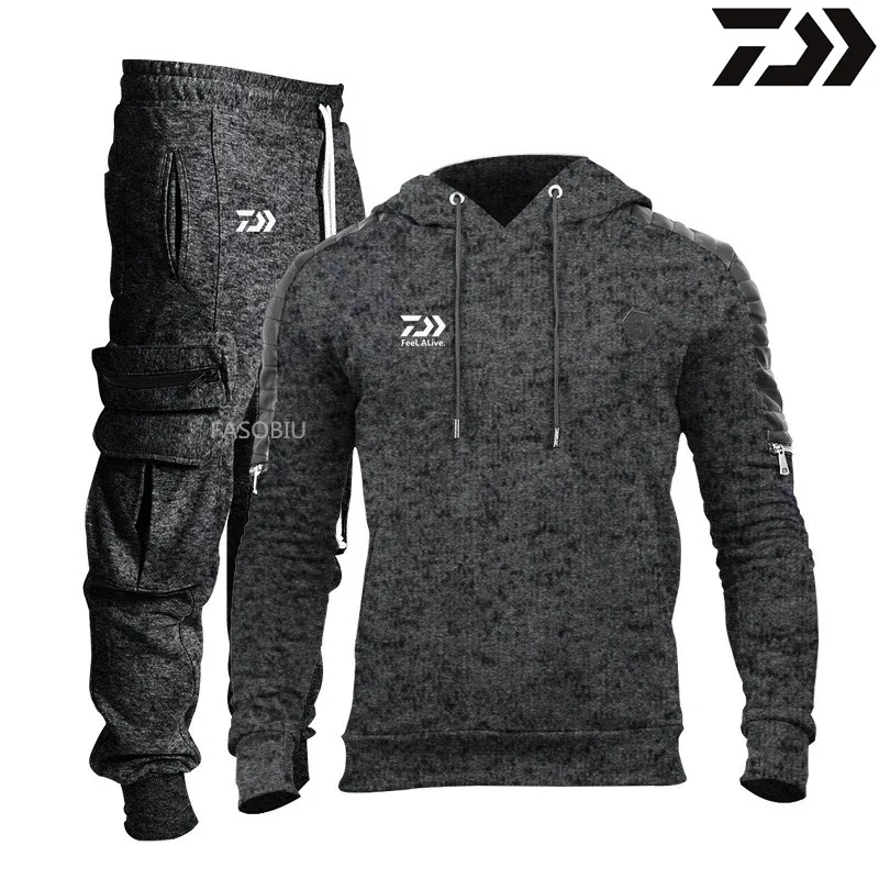 Men Autumn Winter Daiwa Fishing Suits Tracksuit Hooded Sweatshirt Drawstring Sportswear Male Suit Pullover Two Piece Casual Set
Men Autumn Winter Daiwa Fishing Suits Tracksuit Hooded Sweatshirt Drawstring Sportswear Male Suit Pullover Two Piece Casual Set