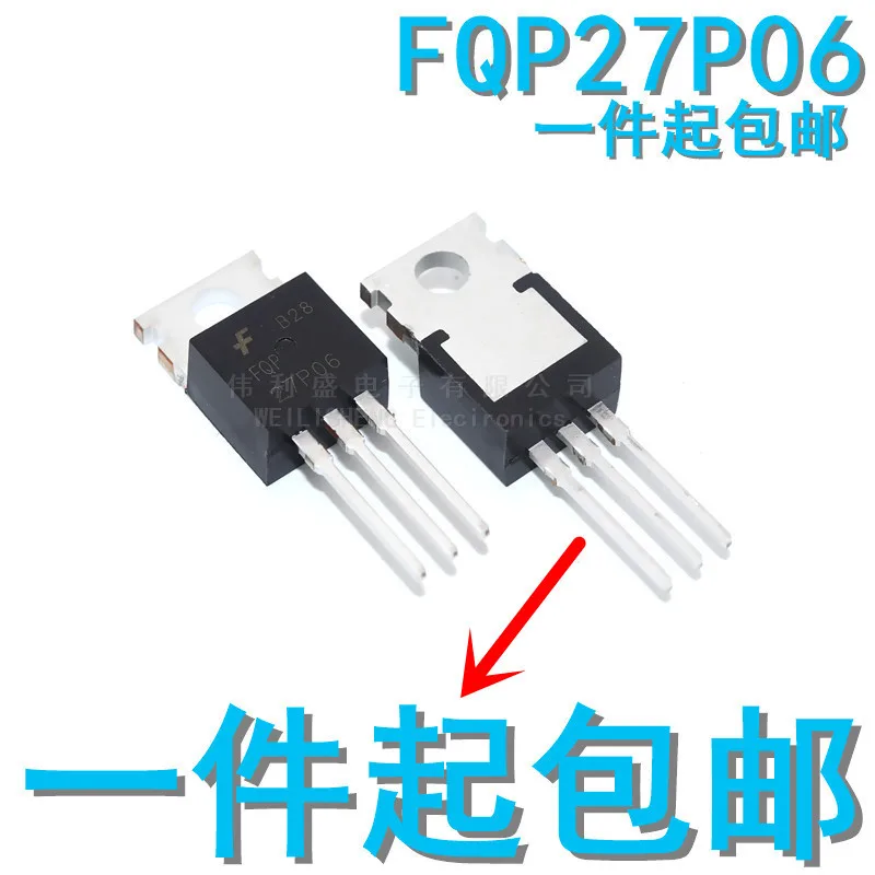 10PCS/LOT New Fqp27p06 27p06 P Channel MOS Tube Field Effect Transistor-60v-27A Direct Plug TO-220
10PCS/LOT New Fqp27p06 27p06 P Channel MOS Tube Field Effect Transistor-60v-27A Direct Plug TO-220