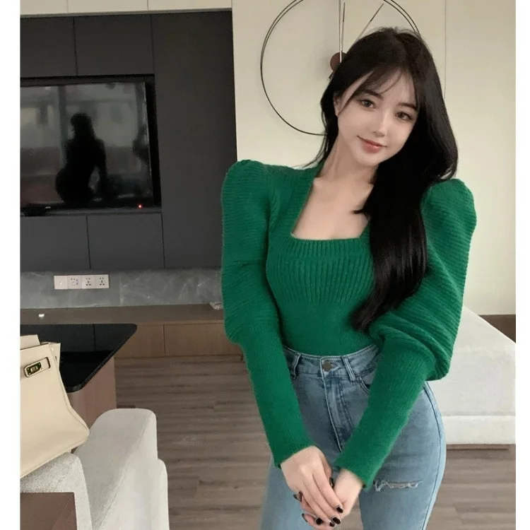 2021 Autumn Winter Square Neck Waist Design Short Lazy Sweater Long Sleeve Bubble Sleeve Sweater X2912
2021 Autumn Winter Square Neck Waist Design Short Lazy Sweater Long Sleeve Bubble Sleeve Sweater X2912
