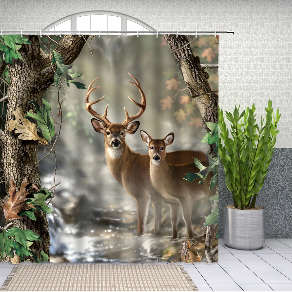 Forest Creek Elk Animal Shower Curtains Nature Landscape Home Decoration Bath Curtain Waterproof Bathroom Decor Hanging Curtains
Forest Creek Elk Animal Shower Curtains Nature Landscape Home Decoration Bath Curtain Waterproof Bathroom Decor Hanging Curtains