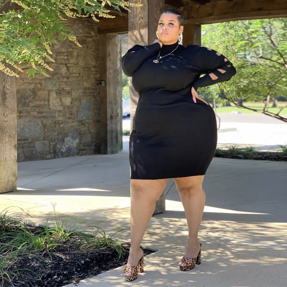 ZJFZML ZZ Women Clothing Dress Plus Size Black Half High Necked Long Sleeve Lace Up Hollow Bodycon Dress Dropshipping Wholesale
ZJFZML ZZ Women Clothing Dress Plus Size Black Half High Necked Long Sleeve Lace Up Hollow Bodycon Dress Dropshipping Wholesale