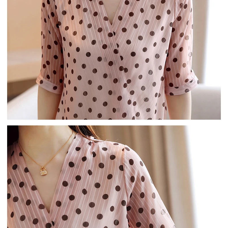 Dot V-neck Blouse Womens Tops and Blouses Women Summer Blouse Short Sleeve Shirt Korean Chiffon Shirt Womens Clothing 8980 50
Dot V-neck Blouse Womens Tops and Blouses Women Summer Blouse Short Sleeve Shirt Korean Chiffon Shirt Womens Clothing 8980 50