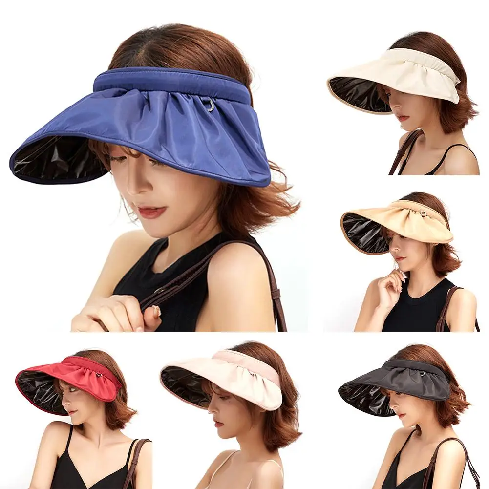 Women Summer Solid Color Visor Hats Fishing Sun Protector Cap Anti-UV Wide Brim Empty Top Foldable Visor Cap Sun Hat
Women Summer Solid Color Visor Hats Fishing Sun Protector Cap Anti-UV Wide Brim Empty Top Foldable Visor Cap Sun Hat