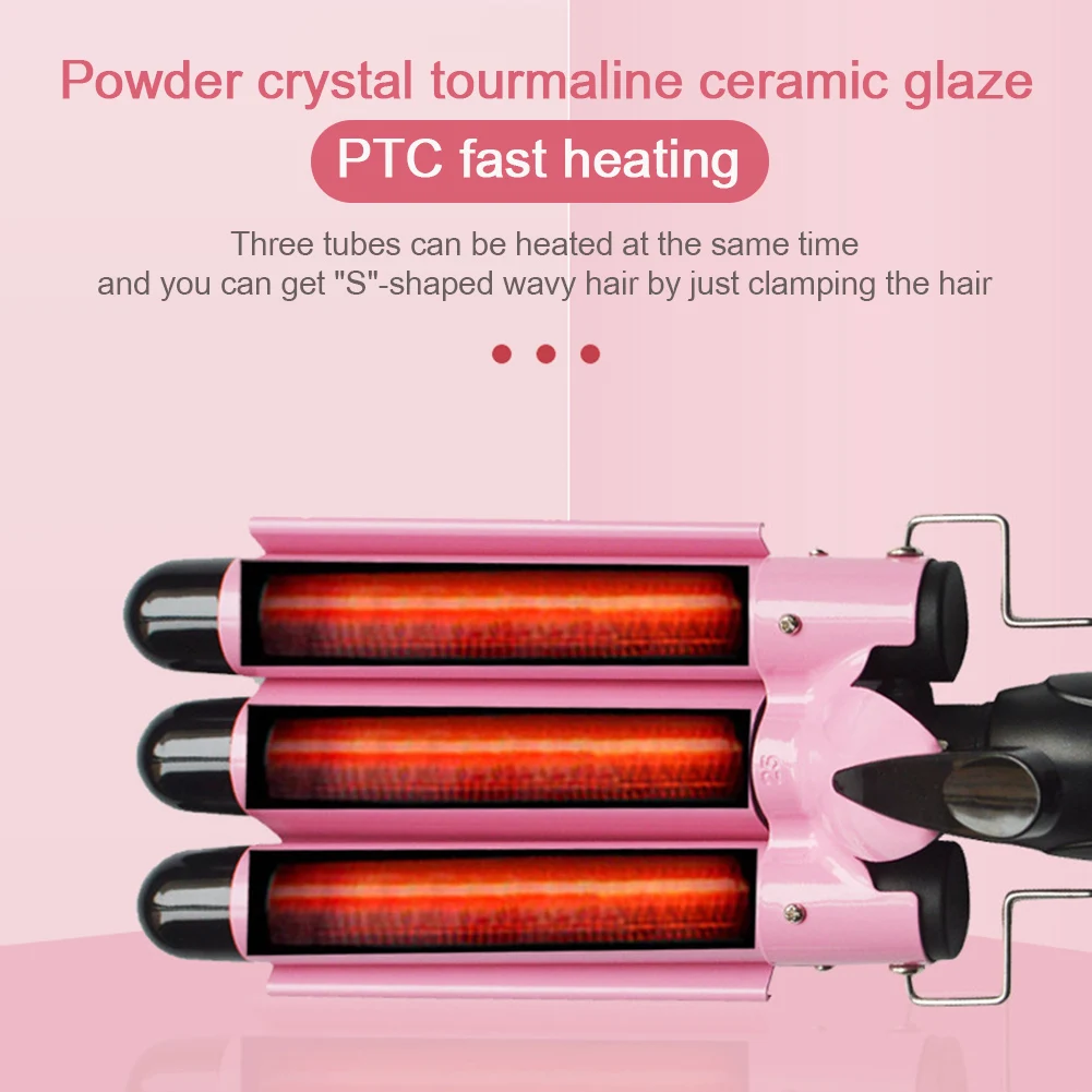 Three-Barrel Waver Hair Curler Iron 20mm Triple Barrels Plug-in Hairstylers 2 Temperature Beauty Tool Hair Waver
Three-Barrel Waver Hair Curler Iron 20mm Triple Barrels Plug-in Hairstylers 2 Temperature Beauty Tool Hair Waver