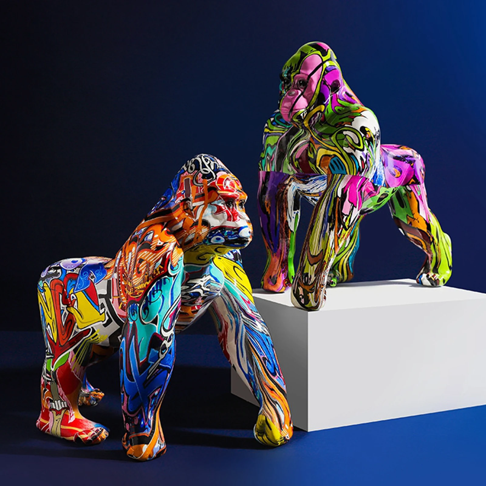Nordic Creative Colorful Graffiti Gorilla Sculpture Animal Statue Creative Ornament Retro Figurine Home Decoration Accessories 
Nordic Creative Colorful Graffiti Gorilla Sculpture Animal Statue Creative Ornament Retro Figurine Home Decoration Accessories