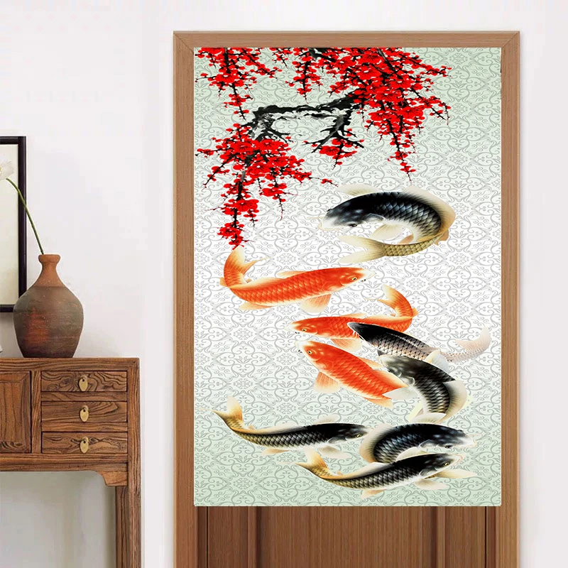 Chinese-Style Lotus Nine Fish Door Curtain Feng Shui Curtain Toilet Half Curtain Restaurant Bedroom Bathroom Partition Curtain
Chinese-Style Lotus Nine Fish Door Curtain Feng Shui Curtain Toilet Half Curtain Restaurant Bedroom Bathroom Partition Curtain
