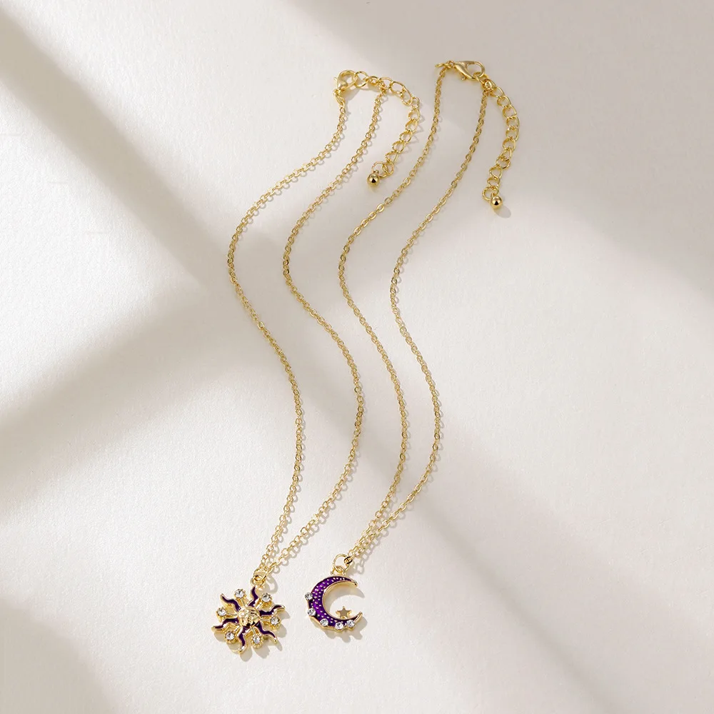 2Pcs/Set Sun Moon Drop Oil Necklace Clavicle Chain Crystal Pearl Necklace Friends Sisters Lovers Couple Necklace Jewelry Gift
2Pcs/Set Sun Moon Drop Oil Necklace Clavicle Chain Crystal Pearl Necklace Friends Sisters Lovers Couple Necklace Jewelry Gift