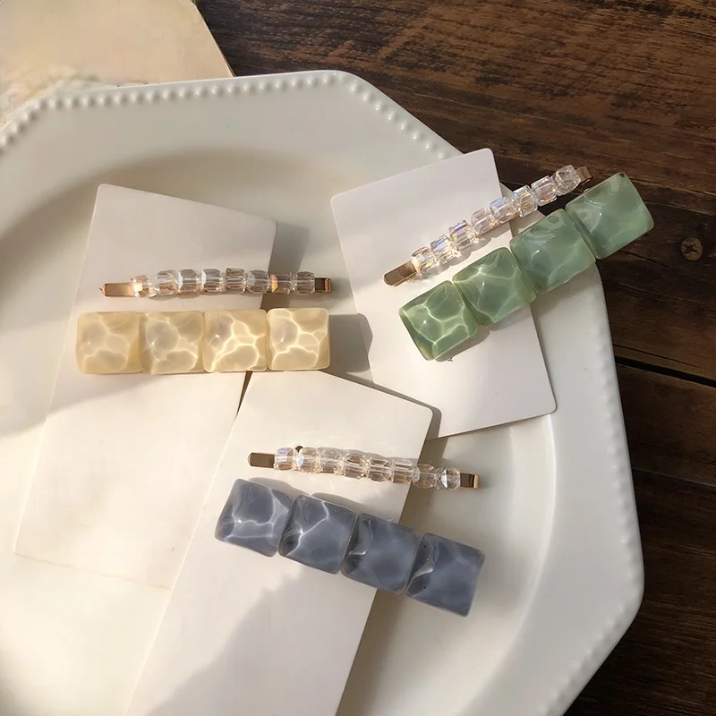 Fashion Square Glass Hair Clip Resin Hairpin For Women Girls Trend 2 pcs Per Set Hairclip Head wear Hair Accessories
Fashion Square Glass Hair Clip Resin Hairpin For Women Girls Trend 2 pcs Per Set Hairclip Head wear Hair Accessories