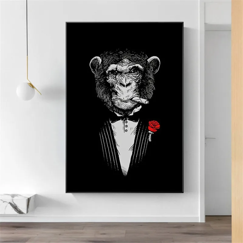 Monkey Smoking a Cigar Abstract Canvas Paintings On The Wall Art Posters And Prints Nordic Monkey in Suit Canvas Wall Pictures
Monkey Smoking a Cigar Abstract Canvas Paintings On The Wall Art Posters And Prints Nordic Monkey in Suit Canvas Wall Pictures