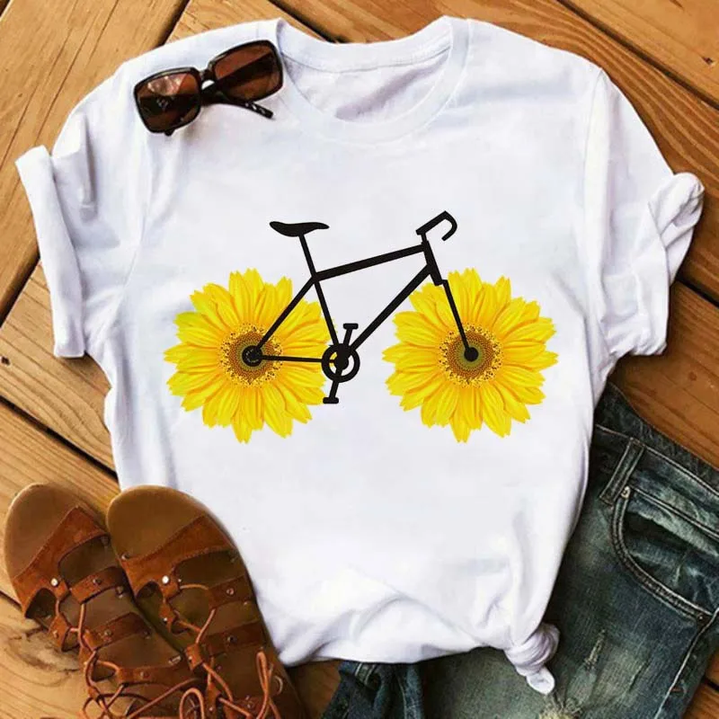 Harajuku Sunflower Bicycle Vintage T Shirt Short Sleeves Soft Aesthetic Woman Tshirts Tops Kawaii Clothes
Harajuku Sunflower Bicycle Vintage T Shirt Short Sleeves Soft Aesthetic Woman Tshirts Tops Kawaii Clothes