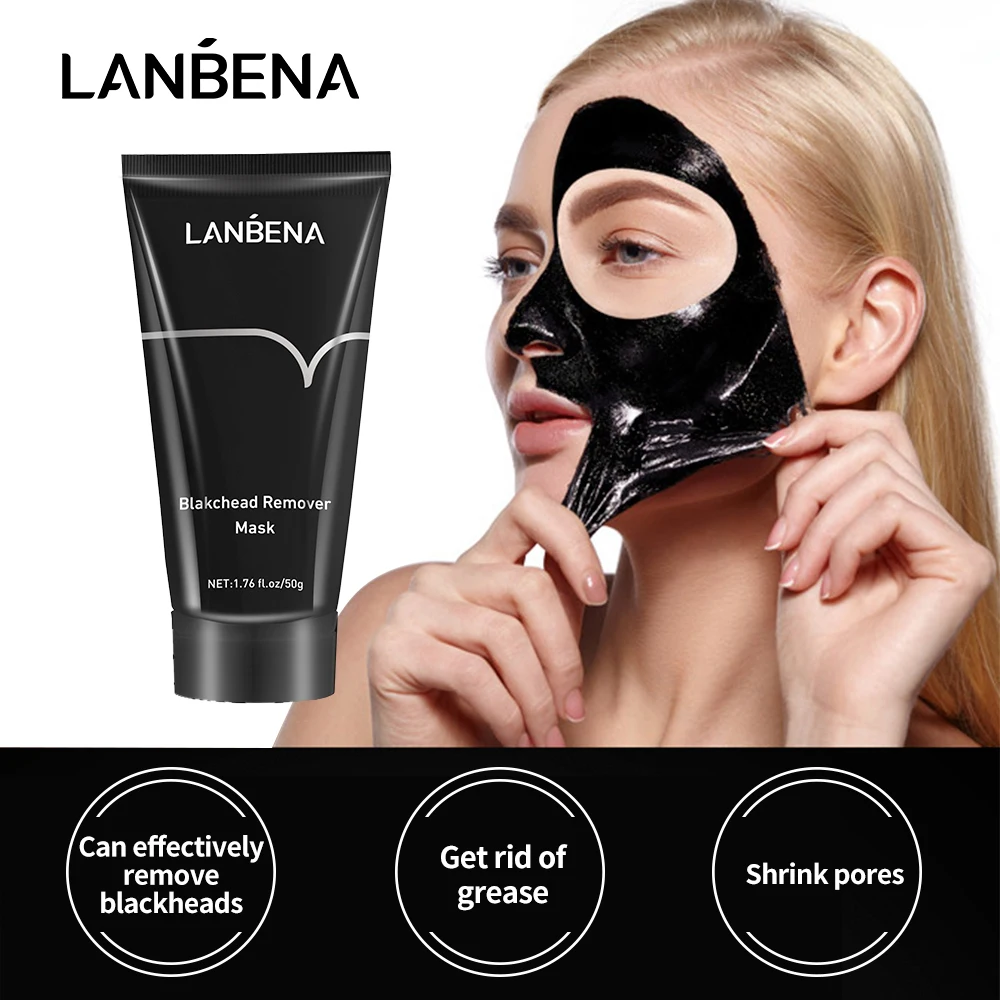 

LANBENA Blackhead Remover Black Mask Face Acne Treatment Peeling Peel-Off Shrink Pores Bamboo Charcoal Cleaning Nose Mask