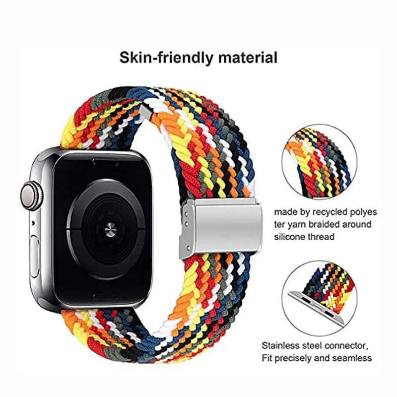 Ремешок регулируемый для Apple Watch Band iWatch 5 4 3 SE 6 2 1, нейлоновый плетеный браслет 44 40 38 42 мм, эластичный браслет для iWatch 5
Ремешок регулируемый для Apple Watch Band iWatch 5 4 3 SE 6 2 1, нейлоновый плетеный браслет 44 40 38 42 мм, эластичный браслет для iWatch 5