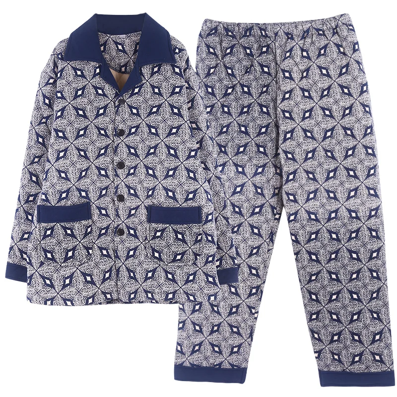 Winter Cotton-Padded Jacket Pyjamas Mens Thicken Warm Night Clothing Three-Layers Quilted Sleepwear Plus Size Pajamas Home Suit
Winter Cotton-Padded Jacket Pyjamas Mens Thicken Warm Night Clothing Three-Layers Quilted Sleepwear Plus Size Pajamas Home Suit