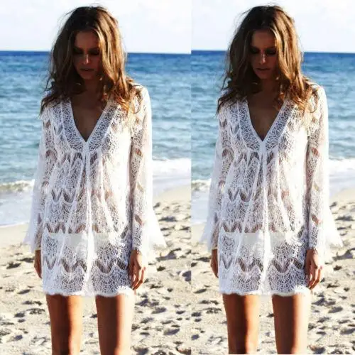 Summer Women Lace Crochet Hollow Out Beach See Through Beach Casual Blouses Shirts New
Summer Women Lace Crochet Hollow Out Beach See Through Beach Casual Blouses Shirts New