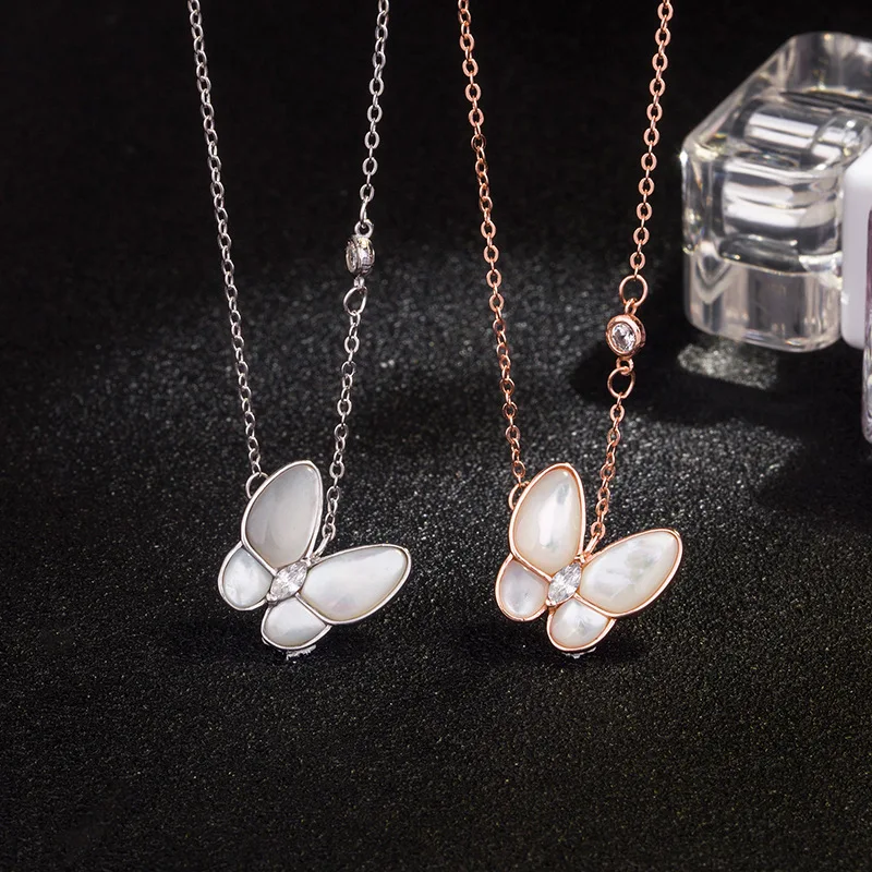925 sterling silver diamond natural white mother-of-pearl butterfly necklace exquisite jewelry for women a Merry Christmas gift
925 sterling silver diamond natural white mother-of-pearl butterfly necklace exquisite jewelry for women a Merry Christmas gift