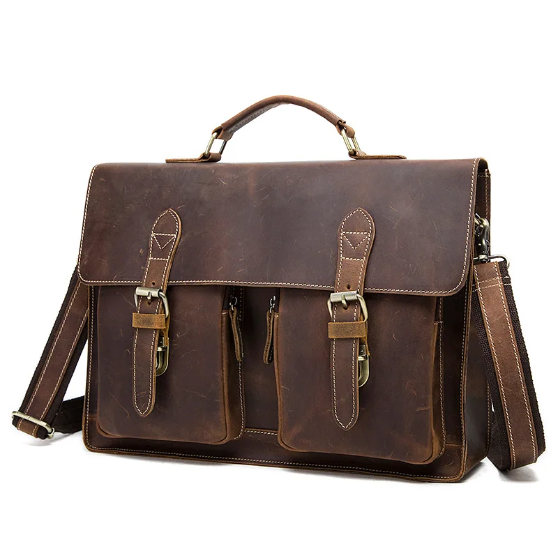 Men's Vintage Genuine Crazy Horse Leather Briefcase Messenger Shoulder Portfolio Laptop Bag Case Handbag Father's Day Gift 1061
Men's Vintage Genuine Crazy Horse Leather Briefcase Messenger Shoulder Portfolio Laptop Bag Case Handbag Father's Day Gift 1061
