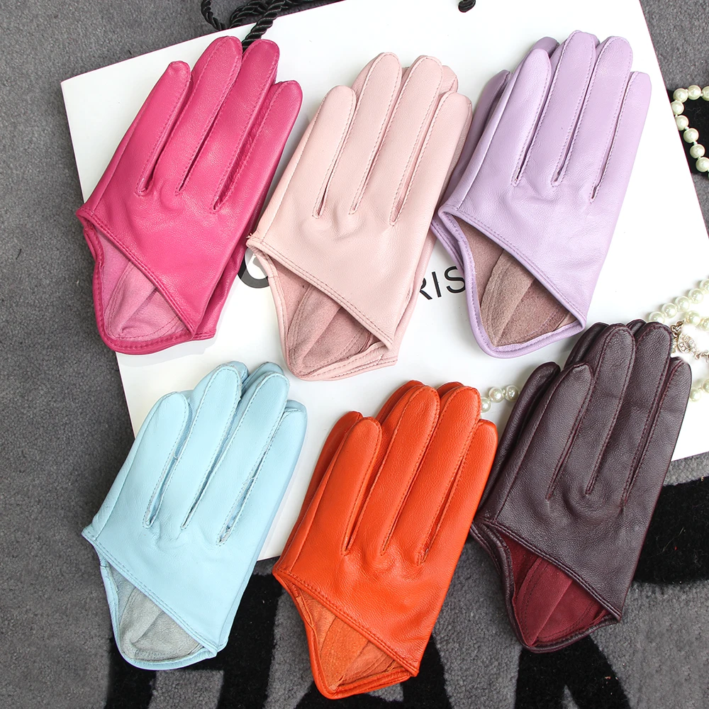 Sunscreen Gloves Women's Single Genuine Leather Half-palm Gloves Real Sheepskin Stage Show Driving gloves No Lining
Sunscreen Gloves Women's Single Genuine Leather Half-palm Gloves Real Sheepskin Stage Show Driving gloves No Lining