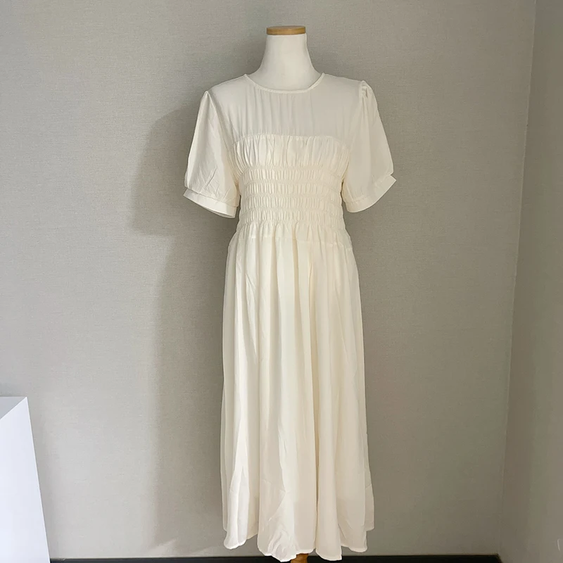 ZAWAHIKI Korean Elegant Dress Women Summer O Neck Back Bandage Folds Slim Waist Puff Sleeve Solid Dress A-line Mid-calf Vestidos
ZAWAHIKI Korean Elegant Dress Women Summer O Neck Back Bandage Folds Slim Waist Puff Sleeve Solid Dress A-line Mid-calf Vestidos