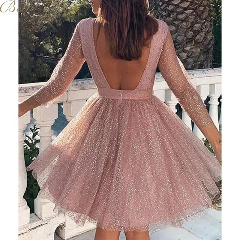 Женское весеннее платье Vestido Belle Poque с круглым вырезом и длинным рукавом расшитое