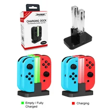4 In 1 LED Charger Stand Dock Station Indicater For Nintendo Switch NS For Joy-Con Controller Stand Holder Charging Dock Station