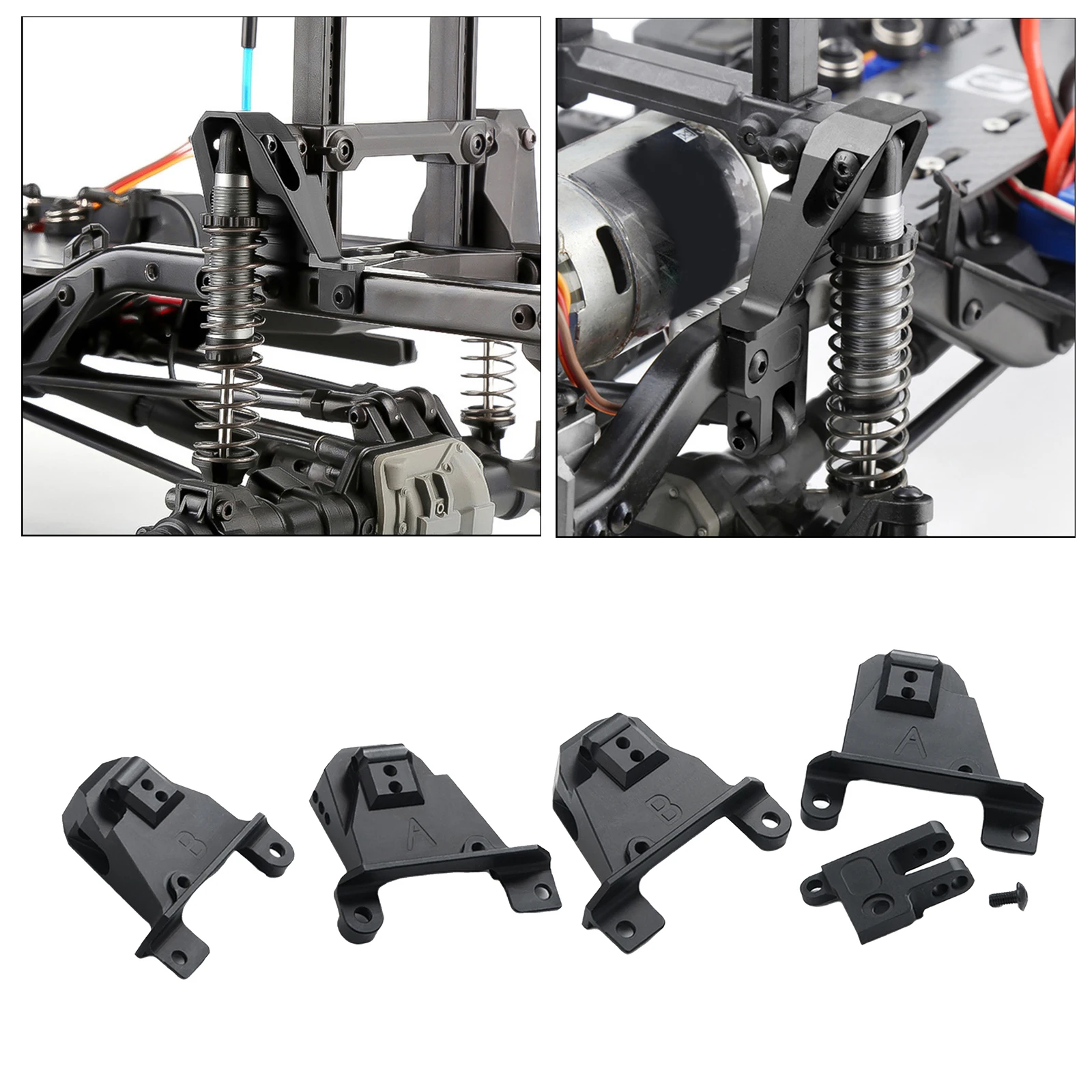 1Set Aluminum Front Rear Shock Towers Hoops Bracket Mount for Traxxas 1/10 4 RC Crawler Modified Parts Black
1Set Aluminum Front Rear Shock Towers Hoops Bracket Mount for Traxxas 1/10 4 RC Crawler Modified Parts Black