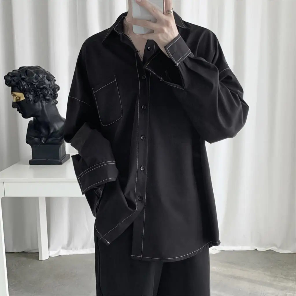 2021 Fashion Men Shirt Long Sleeve Korean Style Ulzzang Topstitched Design Solid Street Wear Men Shirts
2021 Fashion Men Shirt Long Sleeve Korean Style Ulzzang Topstitched Design Solid Street Wear Men Shirts