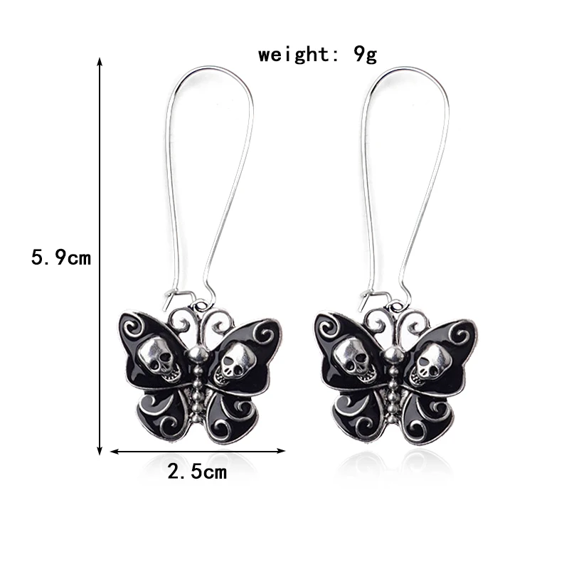 Black Skull Butterfly Dangle Drop Earrings For Women Punk Goth Gothic Korean Trend Vintage Statement Fashion Jewelry Accessories
Black Skull Butterfly Dangle Drop Earrings For Women Punk Goth Gothic Korean Trend Vintage Statement Fashion Jewelry Accessories