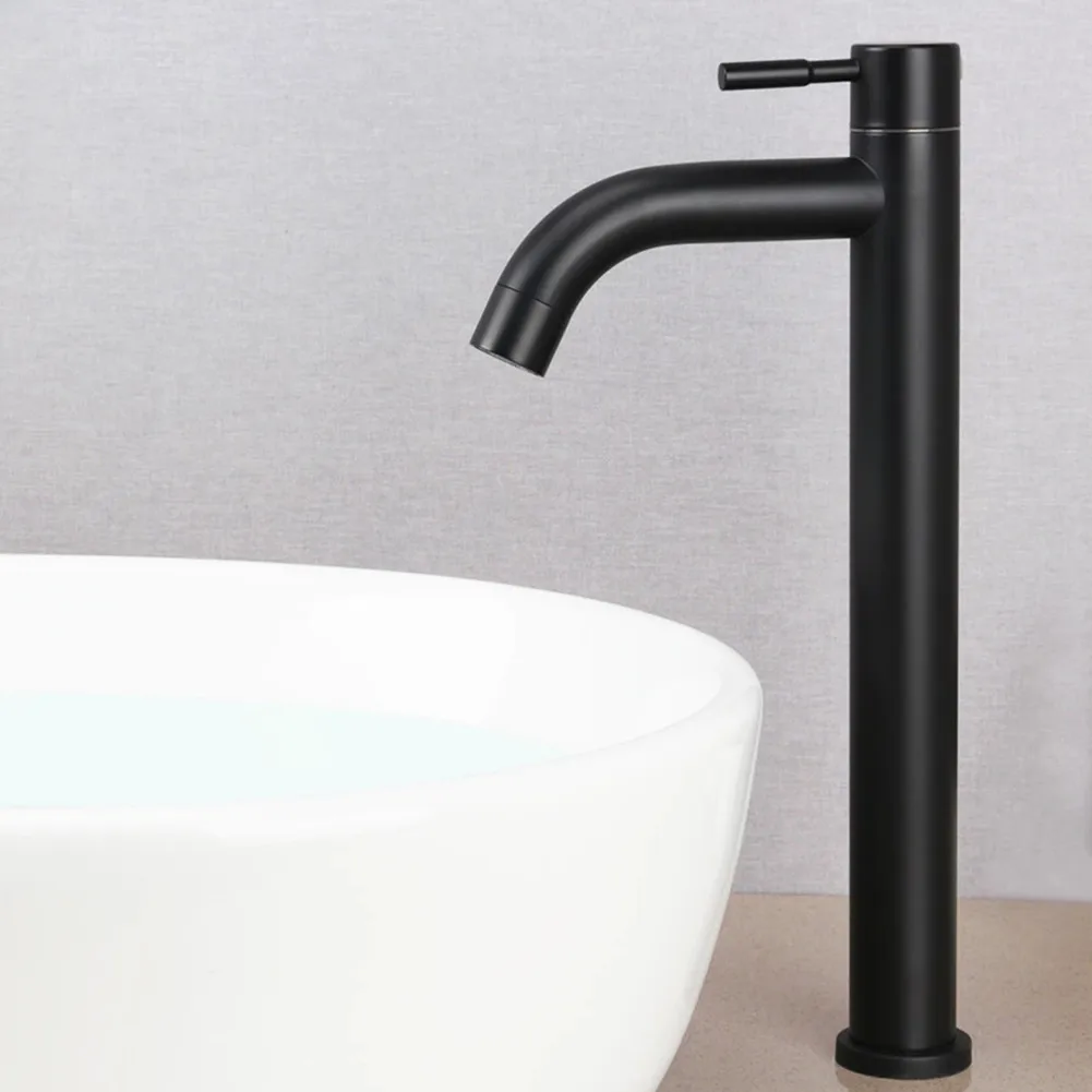Stainless Steel Black Single Cold Sink Faucet Bathroom Counter Basin Faucet Basin Mixer Taps Matte Black Lavatory Sink Tap
Stainless Steel Black Single Cold Sink Faucet Bathroom Counter Basin Faucet Basin Mixer Taps Matte Black Lavatory Sink Tap